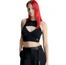 CALVIN KLEIN JEANS PLAY ON LAYER KNITTED TANK ΤΟΠ ΓΥΝΑΚΕΙΟ BLACK