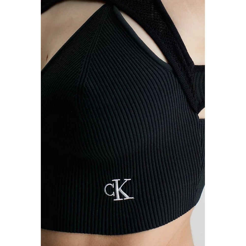 CALVIN KLEIN JEANS PLAY ON LAYER KNITTED TANK ΤΟΠ ΓΥΝΑΚΕΙΟ BLACK