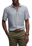 SUPERDRY D3 STUD RIVIERA S/S LINEN SHIRT ΠΟΥΚΑΜΙΣΟ ΑΝΔΡΙΚΟ NAVY/WHITE