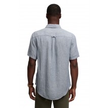 SUPERDRY D3 STUD RIVIERA S/S LINEN SHIRT ΠΟΥΚΑΜΙΣΟ ΑΝΔΡΙΚΟ NAVY/WHITE