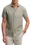 SUPERDRY D3 STUD RIVIERA S/S LINEN SHIRT ΠΟΥΚΑΜΙΣΟ ΑΝΔΡΙΚΟ OLIVE
