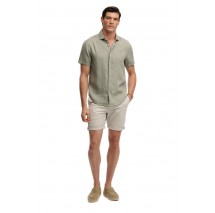 SUPERDRY D3 STUD RIVIERA S/S LINEN SHIRT ΠΟΥΚΑΜΙΣΟ ΑΝΔΡΙΚΟ OLIVE
