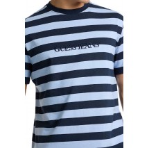 GUESS JEANS SS CN REG STRIPED YD TEE ΜΠΛΟΥΖΑ ΑΝΔΡΙΚΗ BLUE
