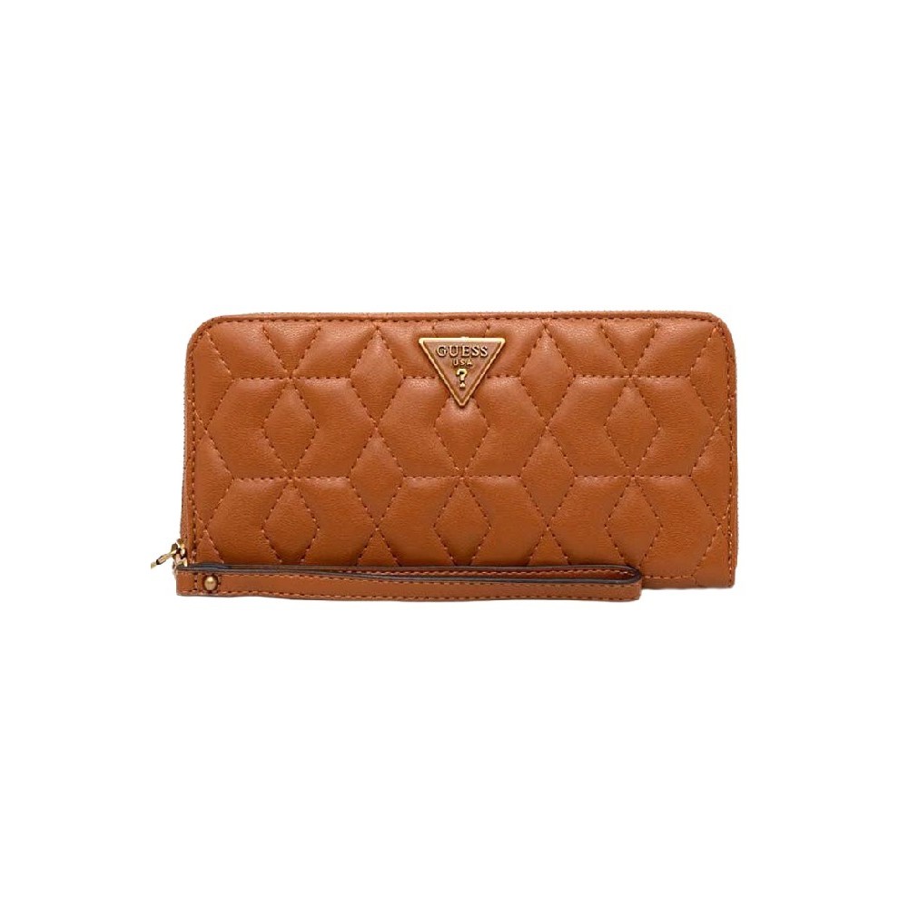 GUESS ELENIA SLG LARGE ZIP AROUND ΑΞΕΣΟΥΑΡ ΠΟΡΤΟΦΟΛΙ ΓΥΝΑΙΚΕΙΟ TAN