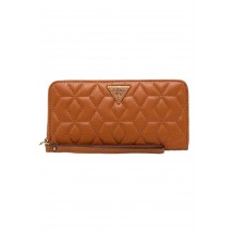 GUESS ELENIA SLG LARGE ZIP AROUND ΑΞΕΣΟΥΑΡ ΠΟΡΤΟΦΟΛΙ ΓΥΝΑΙΚΕΙΟ TAN