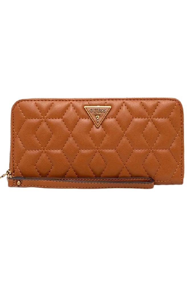 GUESS ELENIA SLG LARGE ZIP AROUND ΑΞΕΣΟΥΑΡ ΠΟΡΤΟΦΟΛΙ ΓΥΝΑΙΚΕΙΟ TAN