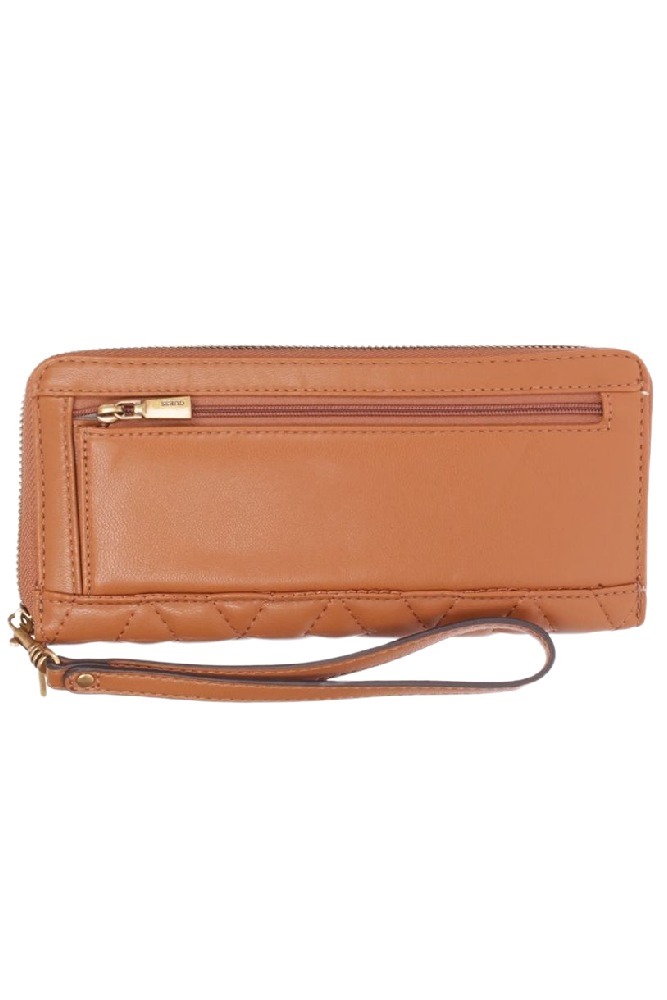 GUESS ELENIA SLG LARGE ZIP AROUND ΑΞΕΣΟΥΑΡ ΠΟΡΤΟΦΟΛΙ ΓΥΝΑΙΚΕΙΟ TAN