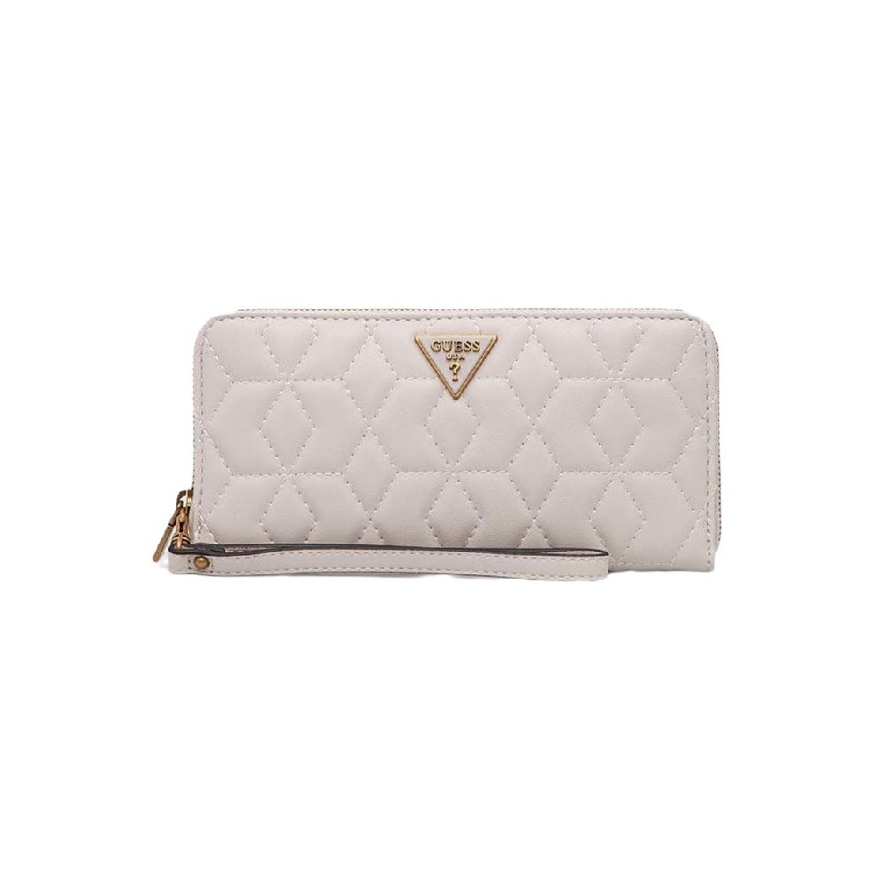 GUESS ELENIA SLG LARGE ZIP AROUND ΑΞΕΣΟΥΑΡ ΠΟΡΤΟΦΟΛΙ ΓΥΝΑΙΚΕΙΟ ECRU