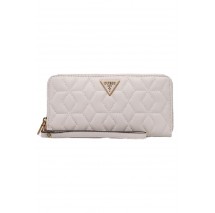 GUESS ELENIA SLG LARGE ZIP AROUND ΑΞΕΣΟΥΑΡ ΠΟΡΤΟΦΟΛΙ ΓΥΝΑΙΚΕΙΟ ECRU