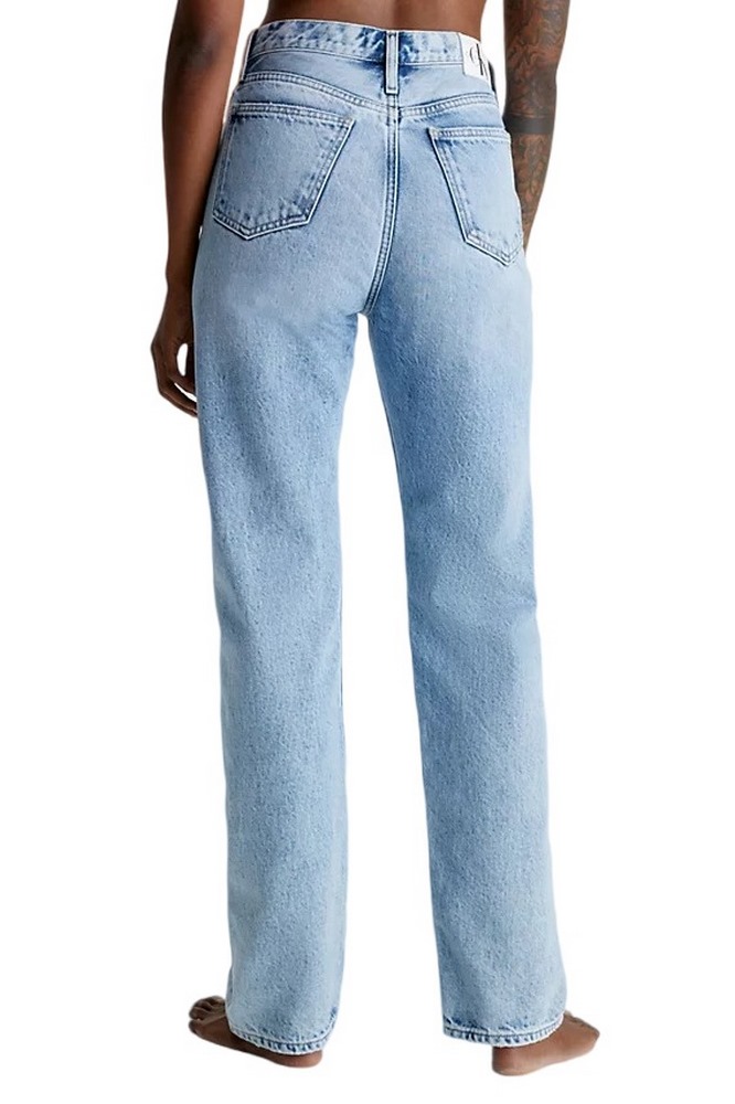 CALVIN KLEIN JEANS HIGH RISE STRAIGHT ΠΑΝΤΕΛΟΝΙ ΓΥΝΑΙΚΕΙΟ BLUΕ DENIM
