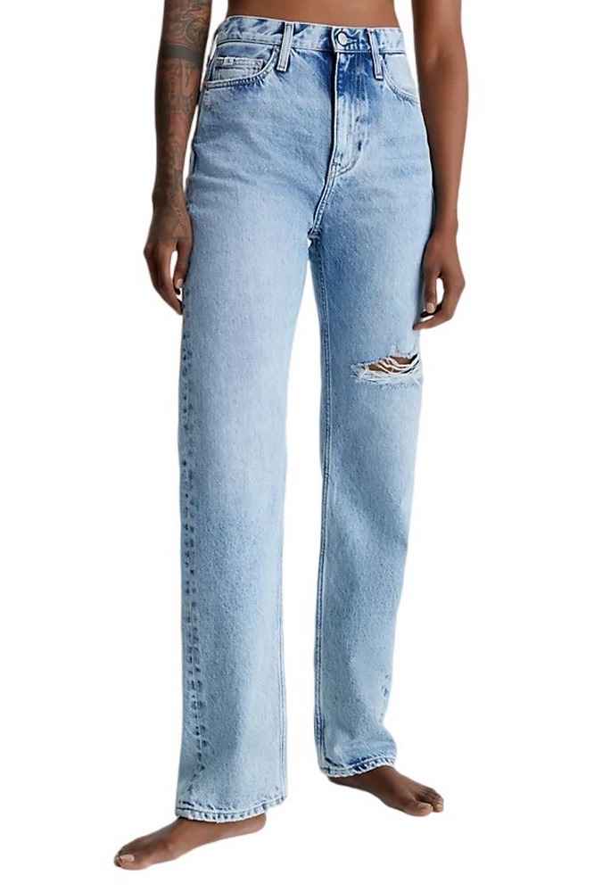 CALVIN KLEIN JEANS HIGH RISE STRAIGHT ΠΑΝΤΕΛΟΝΙ ΓΥΝΑΙΚΕΙΟ BLUΕ DENIM
