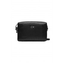 CALVIN KLEIN  DAILY CAMERA BAG CROCO ΤΣΑΝΤΑ ΓΥΝΑΙΚΕΙΑ BLACK