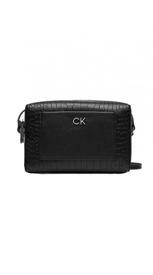 CALVIN KLEIN  DAILY CAMERA BAG CROCO ΤΣΑΝΤΑ ΓΥΝΑΙΚΕΙΑ BLACK