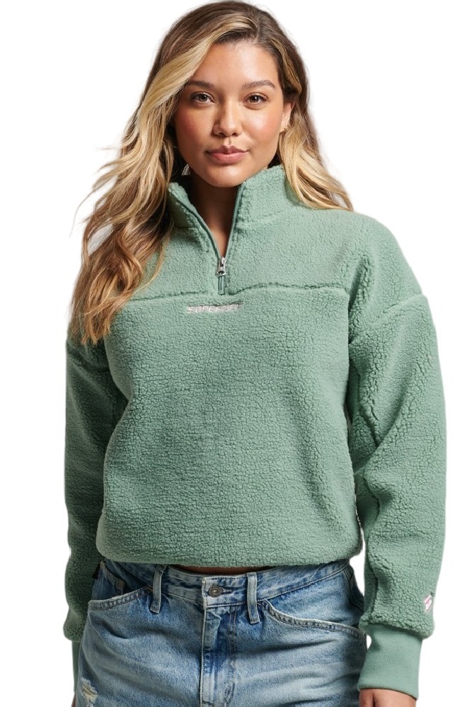 ΦΟΥΤΕΡ ΜΠΛΟΥΖΑ D3 CODE SL BORG HENLEY ΓΥΝΑΙΚΕΙΑ SUPERDRY MINT