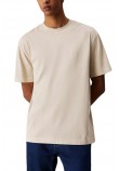 CALVIN KLEIN JEANS BOLD WASHED CK APPLIQUE TEE T-SHIRT ΜΠΛΟΥΖΑ ΑΝΔΡΙΚΗ BEIGE