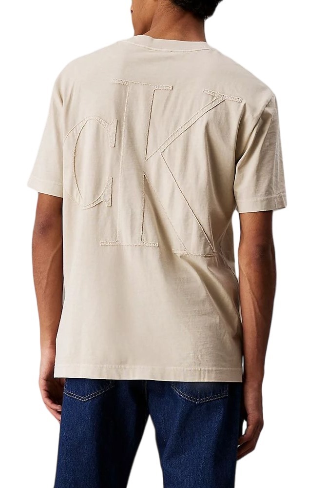 CALVIN KLEIN JEANS BOLD WASHED CK APPLIQUE TEE T-SHIRT ΜΠΛΟΥΖΑ ΑΝΔΡΙΚΗ BEIGE