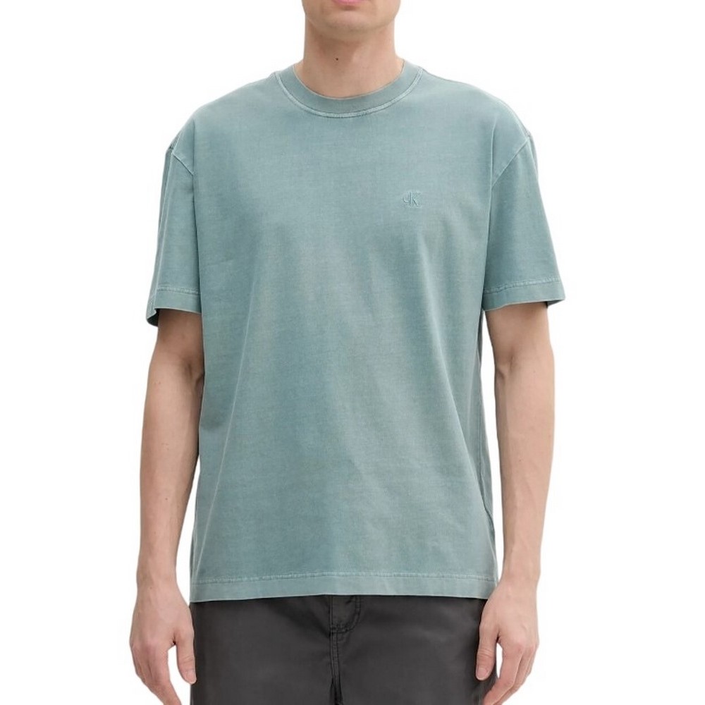 CALVIN KLEIN JEANS BOLD WASHED CK APPLIQUE TEE T-SHIRT ΜΠΛΟΥΖΑ ΑΝΔΡΙΚΗ GREEN