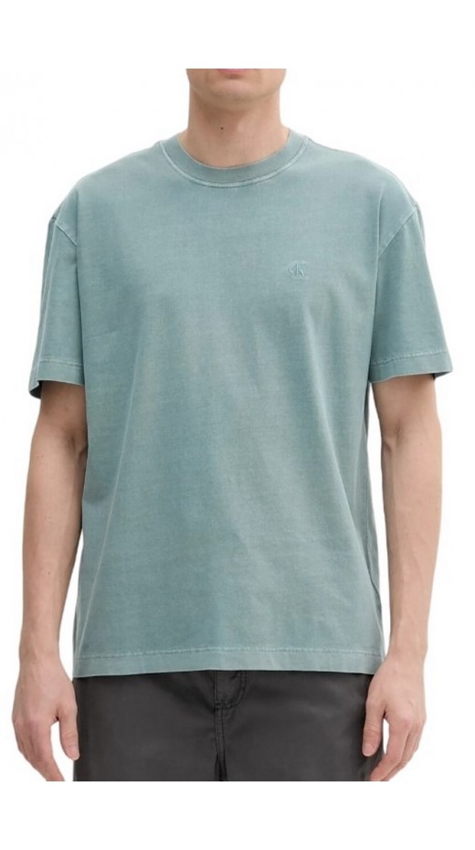 CALVIN KLEIN JEANS BOLD WASHED CK APPLIQUE TEE T-SHIRT ΜΠΛΟΥΖΑ ΑΝΔΡΙΚΗ GREEN