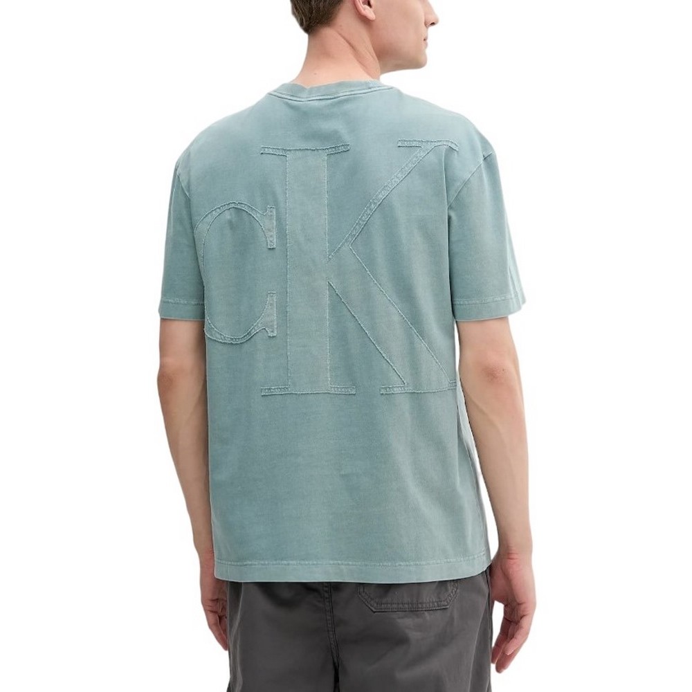 CALVIN KLEIN JEANS BOLD WASHED CK APPLIQUE TEE T-SHIRT ΜΠΛΟΥΖΑ ΑΝΔΡΙΚΗ GREEN