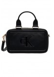 CALVIN KLEIN BOLD CK ELONGATED MINI TOTE ΤΣΑΝΤΑ Ν ΓΥΝΑΙΚΕΙΑ BLACK