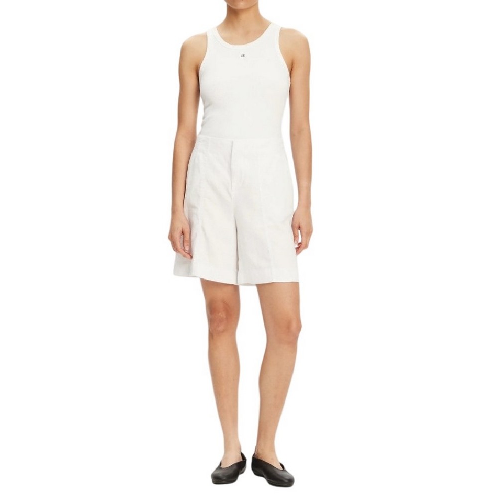 CALVIN KLEIN JEANS SOFT LINEN SHORT ΣΟΡΤΣ ΓΥΝΑΙΚΕΙΟ BRIGHT WHITE