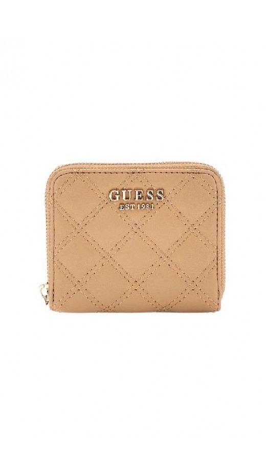 GUESS GIULLY SLG SMALL ZIP AROUND ΠΟΡΤΟΦΟΛΙ ΓΥΝΑΙΚΕΙΟ BEIGE
