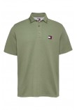 TOMMY JEANS REG BRANDED NECK POLO EXT T-SHIRT ΜΠΛΟΥΖΑ ΑΝΔΡΙΚΗ GREEN