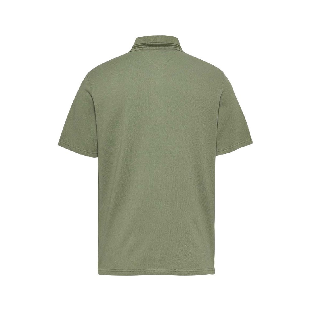 TOMMY JEANS REG BRANDED NECK POLO EXT T-SHIRT ΜΠΛΟΥΖΑ ΑΝΔΡΙΚΗ GREEN