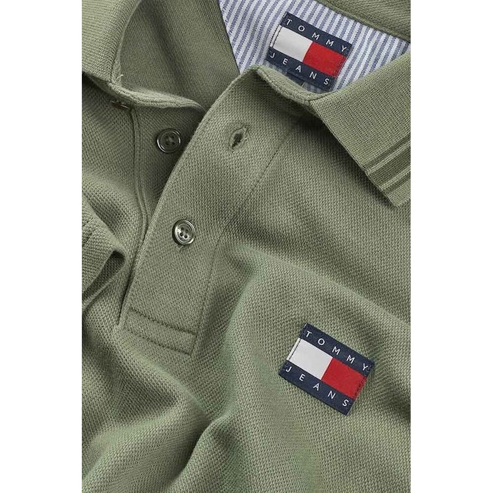 TOMMY JEANS REG BRANDED NECK POLO EXT T-SHIRT ΜΠΛΟΥΖΑ ΑΝΔΡΙΚΗ GREEN