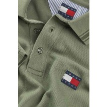 TOMMY JEANS REG BRANDED NECK POLO EXT T-SHIRT ΜΠΛΟΥΖΑ ΑΝΔΡΙΚΗ GREEN