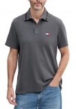 TOMMY JEANS REG BRANDED NECK POLO EXT T-SHIRT ΜΠΛΟΥΖΑ ΑΝΔΡΙΚΗ WASHED BLACK