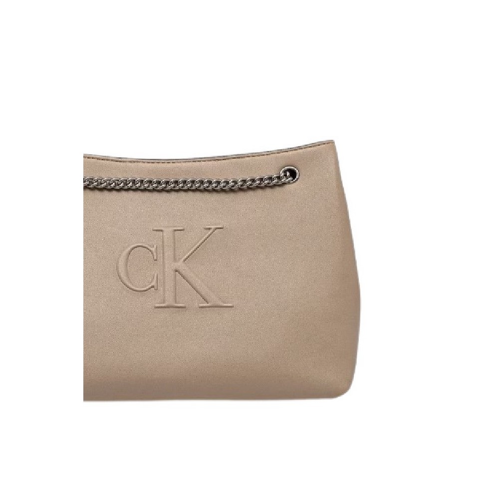 CALVIN KLEIN JEANS SCULPTED CHAIN SHOULDER BAG ΤΣΑΝΤΑ ΓΥΝΑΙΚΕΙΑ BEIGE