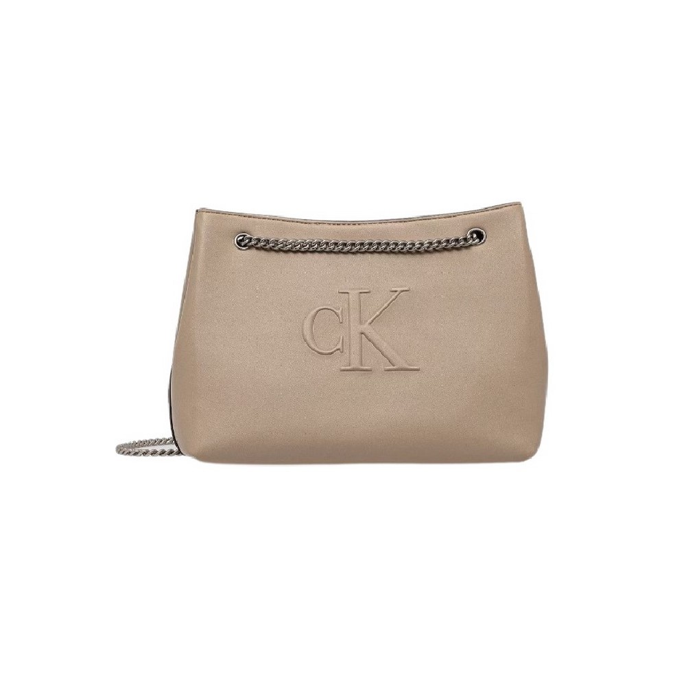 CALVIN KLEIN JEANS SCULPTED CHAIN SHOULDER BAG ΤΣΑΝΤΑ ΓΥΝΑΙΚΕΙΑ BEIGE