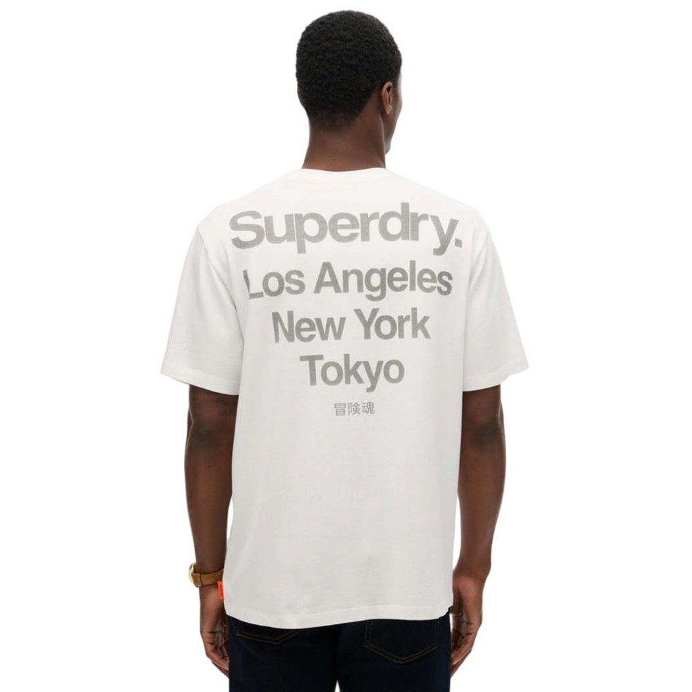SUPERDRY D2 SDSW CORE LOGO CITY T-SHIRT ΜΠΛΟΥΖΑ ΑΝΔΡΙΚΗ WHITE