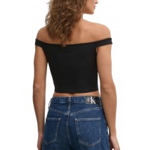 CALVIN KLEIN JEANS LOGO ELASTIC BARDOT MILANO TOP ΤΟΠ ΓΥΝΑΙΚΕΙΑ BLACK