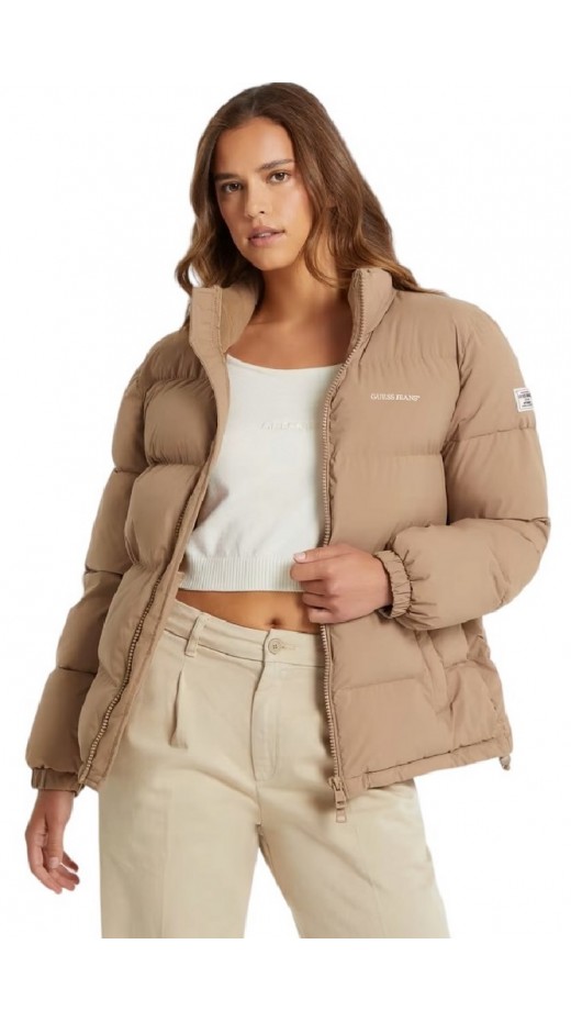 GUESS JEANS PUFFER JACKET W4BL21WGII2 ΜΠΟΥΦΑΝ ΓΥΝΑΙΚΕΙΟ BEIGE