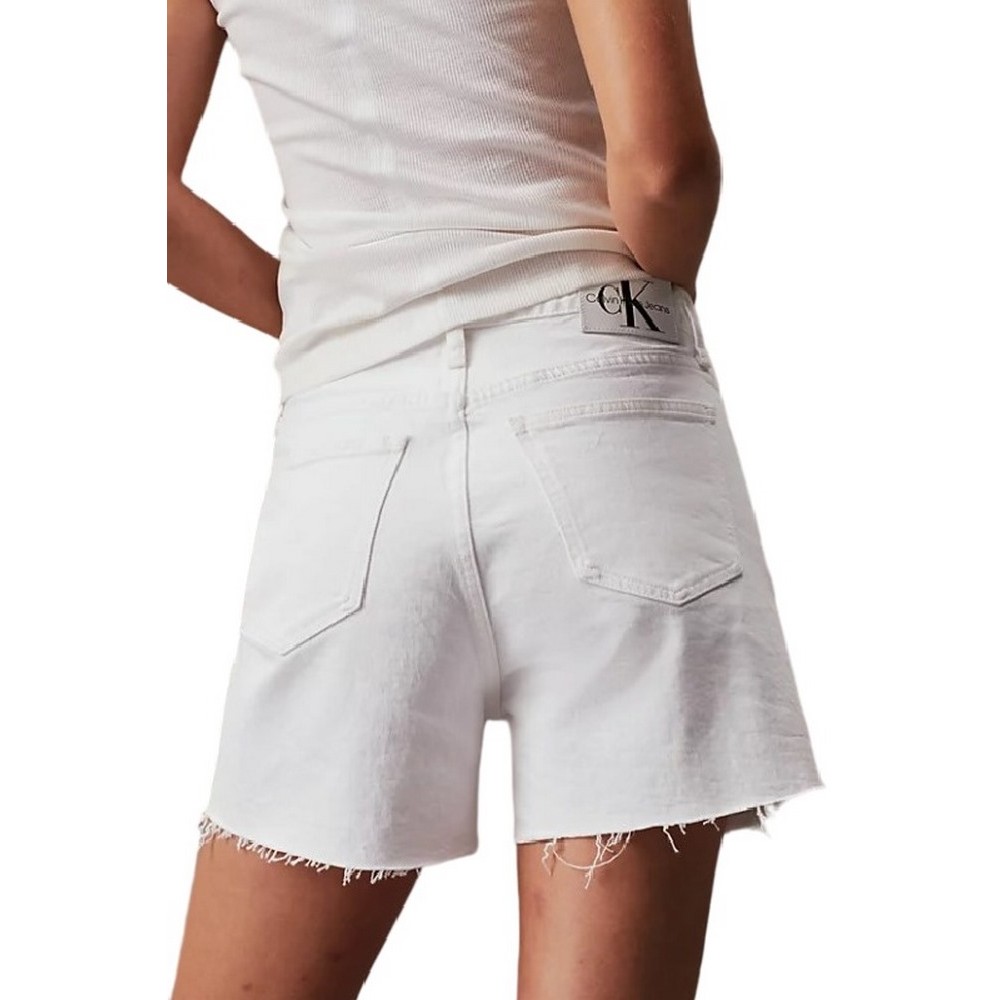 CALVIN KLEIN JEANS MOM SHORT ΣΟΡΤΣ ΓΥΝΑΙΚΕΙΟ WHITE