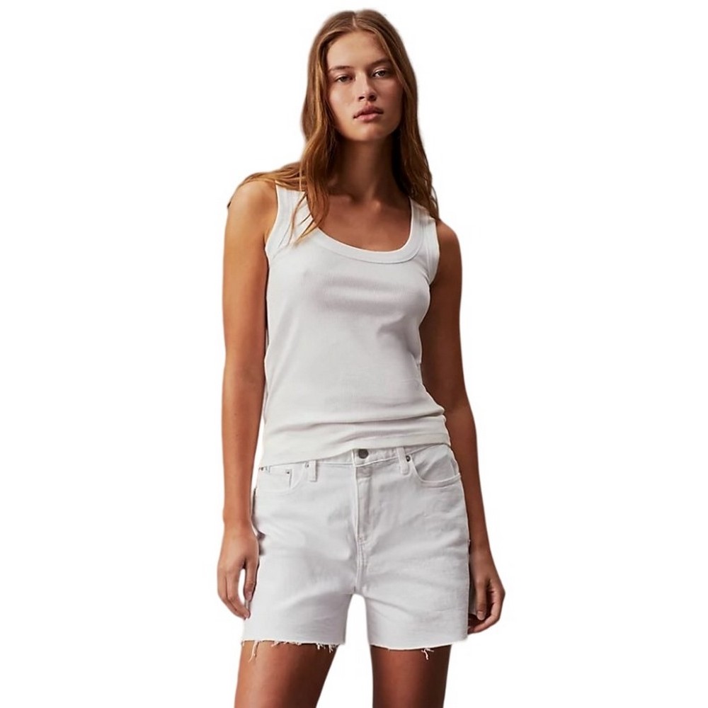 CALVIN KLEIN JEANS MOM SHORT ΣΟΡΤΣ ΓΥΝΑΙΚΕΙΟ WHITE