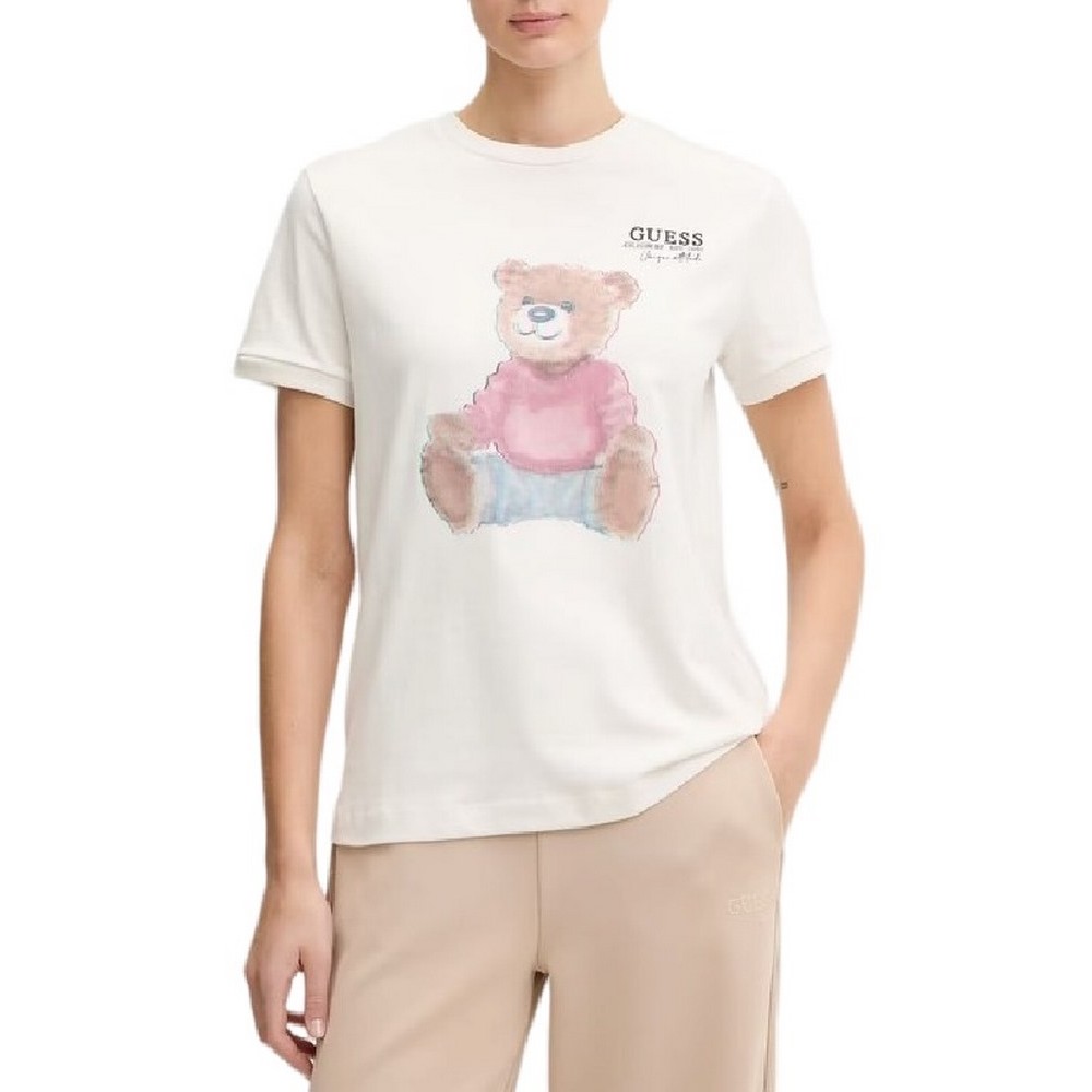 GUESS CARLA CN T-SHIRT ΜΠΛΟΥΖΑ ΓΥΝΑΙΚΕΙΑ OFF WHITE
