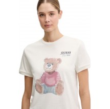 GUESS CARLA CN T-SHIRT ΜΠΛΟΥΖΑ ΓΥΝΑΙΚΕΙΑ OFF WHITE