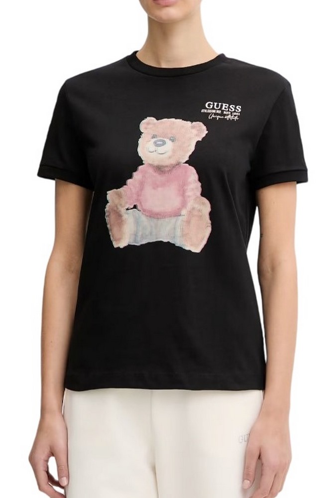 GUESS CARLA CN T-SHIRT ΜΠΛΟΥΖΑ ΓΥΝΑΙΚΕΙΑ BLACK