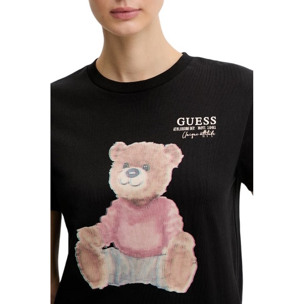 GUESS CARLA CN T-SHIRT ΜΠΛΟΥΖΑ ΓΥΝΑΙΚΕΙΑ BLACK