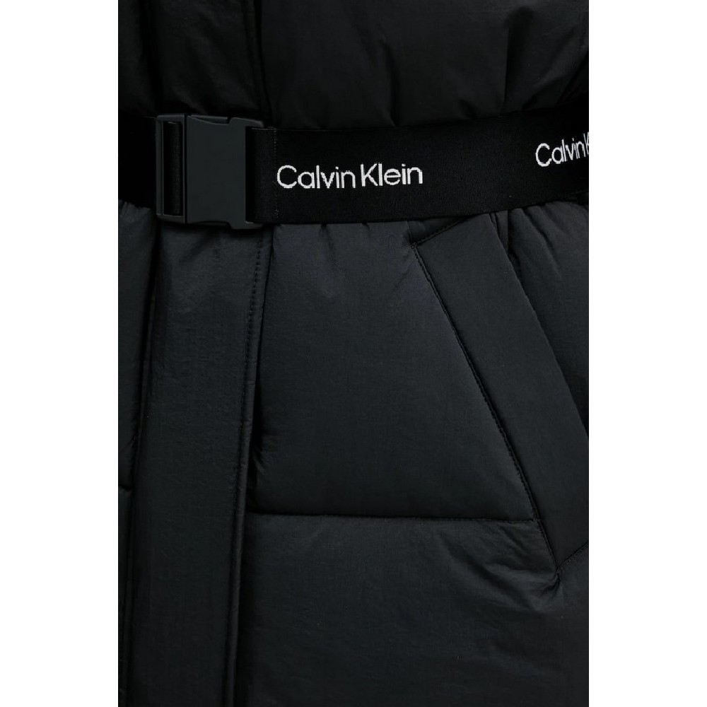 CALVIN KLEIN JEANS BELTED MIDWEIGHT LONG PUFFER ΜΠΟΥΦΑΝ ΓΥΝΑΙΚΕΙΟ BLACK