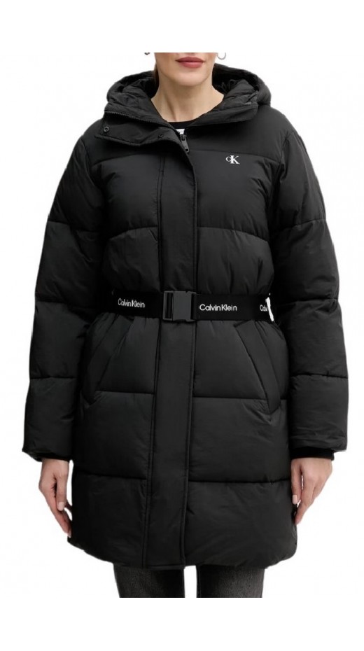 CALVIN KLEIN JEANS BELTED MIDWEIGHT LONG PUFFER ΜΠΟΥΦΑΝ ΓΥΝΑΙΚΕΙΟ BLACK