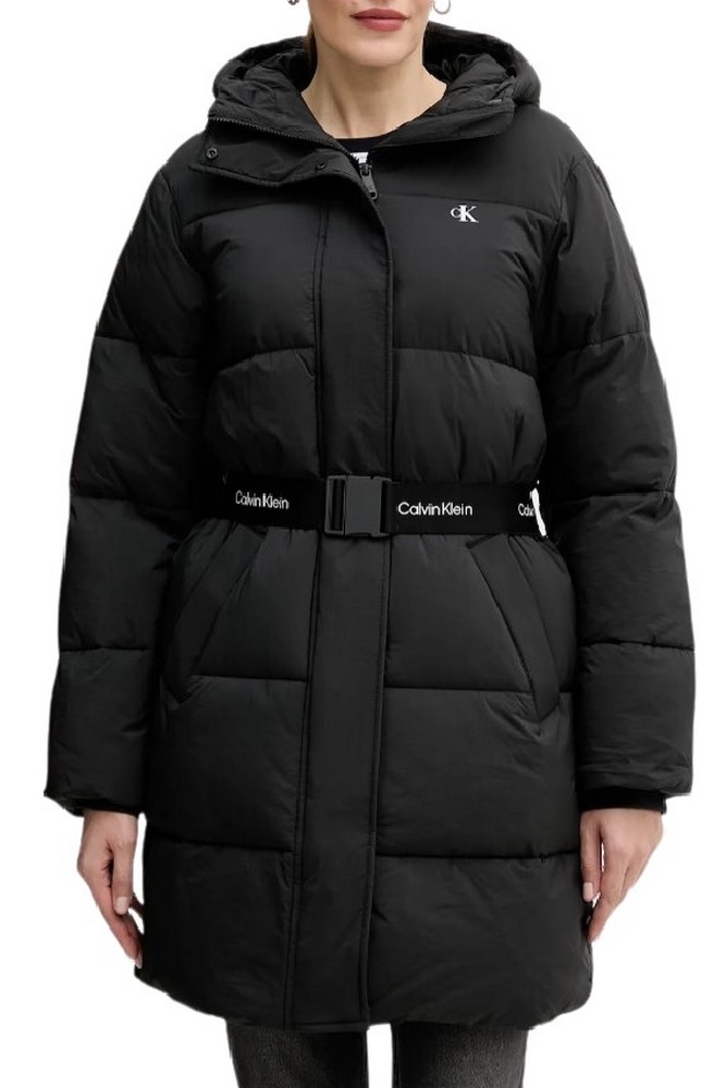 CALVIN KLEIN JEANS BELTED MIDWEIGHT LONG PUFFER ΜΠΟΥΦΑΝ ΓΥΝΑΙΚΕΙΟ BLACK