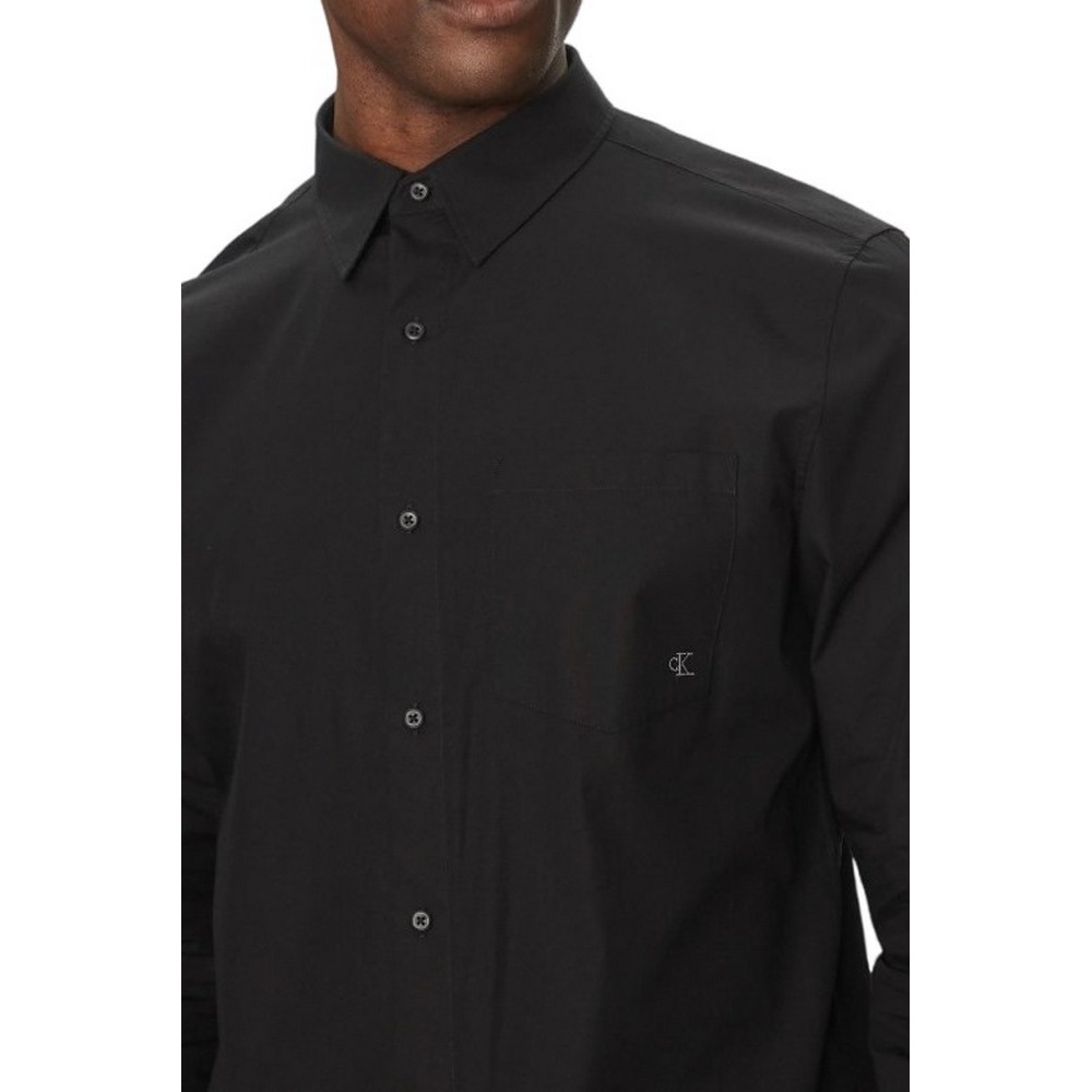 CALVIN KLEIN JEANS LS POPLIN CLASSIC SHIRT ΠΟΥΚΑΜΙΣΟ ΑΝΔΡΙΚΟ BLACK