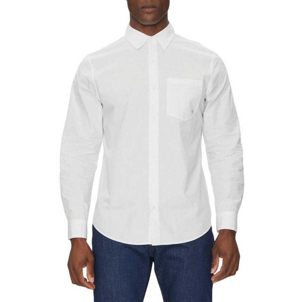 CALVIN KLEIN JEANS LS POPLIN CLASSIC SHIRT ΠΟΥΚΑΜΙΣΟ ΑΝΔΡΙΚΟ BRIGHT WHITE