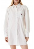 TOMMY JEANS OVS MINI SHIRT DRESS EXT ΦΟΡΕΜΑ ΠΟΥΚΑΜΙΣΟ ΓΥΝΑΙΚΕΙΟ OFF WHITE