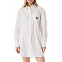 TOMMY JEANS OVS MINI SHIRT DRESS EXT ΦΟΡΕΜΑ ΠΟΥΚΑΜΙΣΟ ΓΥΝΑΙΚΕΙΟ OFF WHITE