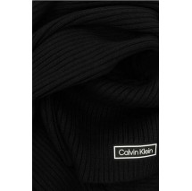 CALVIN KLEIN PATCH CHUNKY RIB COTTON SCARF ΚΑΣΚΟΛ ΑΝΔΡΙΚΟ BLACK